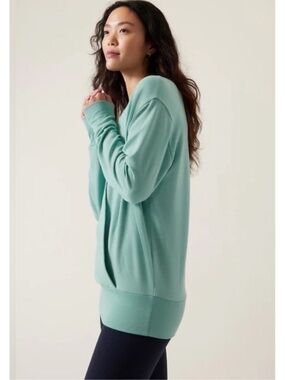 Athleta Turquoise Long Sleeve Purana Wrap Top